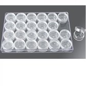 SAFE Acrylglas opbergbox - vitrine - met 12 ronde doosjes - 160 x 120 x 25mm