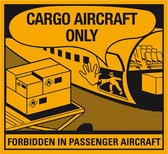 Cargo aircraft only sticker, geel 125 x 115 mm