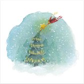 Kerstkaarten | Set van 4 | Kerstboom met fee | Illu-Straver