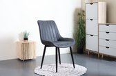 set van 2 -Eetkamerstoel - Kuipstoel - Grijs kleur - Woonkamerstoel - Luxe stoel - Industriële eetkamerstoel - Grijs eetkamerstoel