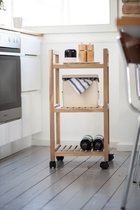 Handdoek rek op wieltjes / acina houten opberg rek / badkamer trolley 3 etage