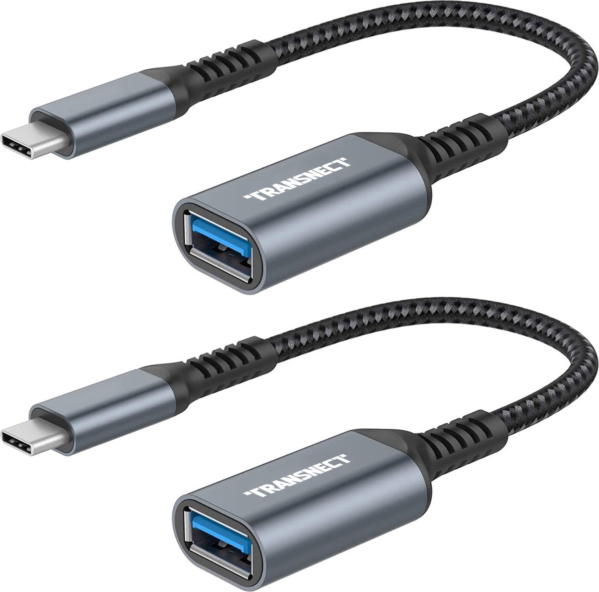 Transnect - Type C naar USB 3.1 Adapter – 2 Stuks – OTG - Voor Macbook, iPad Pro, Laptop, Smartphone