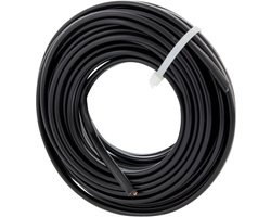 Huishoudsnoer â€“ plat â€“ belastbaar tot 1200W â€“ 2 x 0.75 mmÂ² â€“ 10 m â€“ zwart