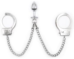 Nooitmeersaai - Metalen handboeien en buttplug set