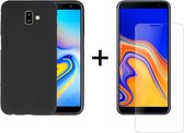 Samsung J6 Plus 2018 Hoesje - Samsung Galaxy J6 Plus 2018 hoesje zwart siliconen case cover - 1x Samsung J6 Plus 2018 Screenprotector