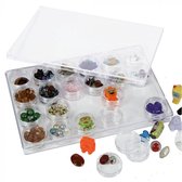 SAFE Acrylglas opbergbox - vitrine - met 24 ronde doosjes - 240 x 160 x 24mm