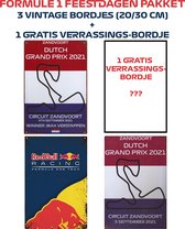 Formule 1 pakket - 3 stuks + 1 Gratis - Metalen poster/wandbord - 20-30 cm - F1 - Max Verstappen - Red Bull Racing - Red Bull - Redbull