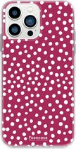 iPhone 13 Pro hoesje TPU Soft Case - Back Cover - POLKA / Stipjes / Stippen / Bordeaux Rood