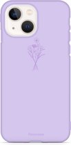iPhone 13 hoesje TPU Soft Case - Back Cover - Lila / veldbloemen