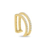 Xoo - Ear cuff - Chunky - Zirkonia - Gold plated - Gratis luxe sieradendoosje