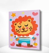 Painting Expert® Schilderen op nummer Volwassenen - Schilderen op nummer Kinderen - Leeuw met Sterren - 40x50cm - Exclusief Lijst (16 kleurtjes)