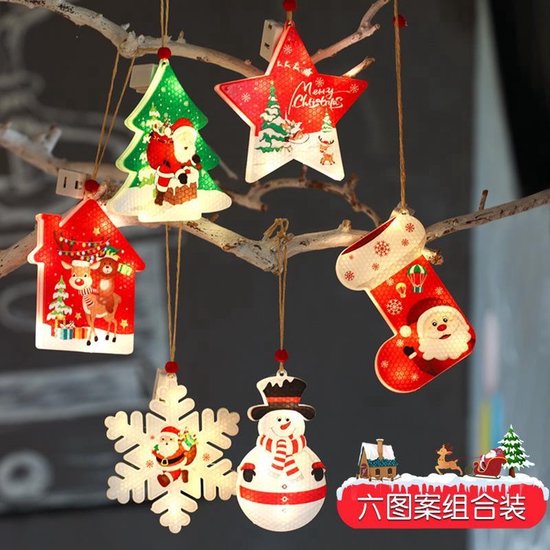 SHATCHI Kerstmis Hangende Decoraties Kerstman Sneeuwman Rendier met Jingle Bells Xmas Boom Muur Huisdecoratie Ornamenten 3 stks Set, Multi Kleur