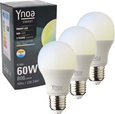 Ynoa smart home - Zigbee 3.0 - 3 x E27 smart lamp CCT - Diverse wittinten instelbaar