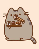 Pusheen Wanddecoratie Sushi 25 X 20 Cm Canvas Beige/bruin