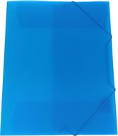 Exiton, chemise A4 Elasto avec 3 rabats anti-poussière, extra robuste, bleu transparent, contenu maximum 300 feuilles de papier A4, 5 pièces