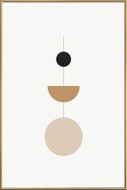 JUNIQE - Poster met kunststof lijst Pendulum -40x60 /Bruin & Ivoor