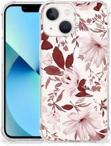 Anti Shock Hoesje iPhone 13 mini GSM Hoesje met doorzichtige rand Watercolor Flowers