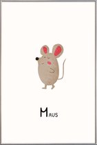 JUNIQE - Poster met kunststof lijst Maus -13x18 /Grijs