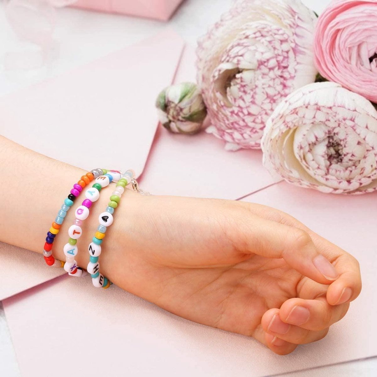 Behave Glaskralen Set Mixed - DIY Sieraden maken - Kralen Set - Letterkralen - Rocailles - Bedels - Rijdraad - 20 Kleuren — afbeelding 6