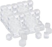 Relaxdays herbruikbare ijsblokjes - 24 stuks - kunststof ijsklontjes groot - transparant