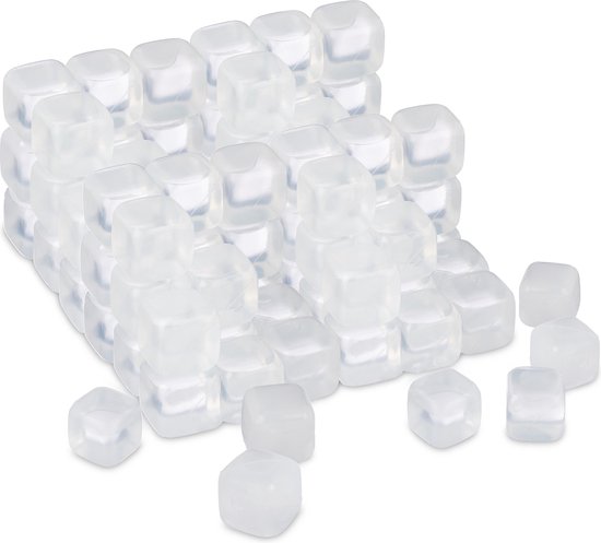 Negen banaan Eerlijk Relaxdays herbruikbare ijsblokjes - 24 stuks - kunststof ijsklontjes groot  - transparant | bol.com