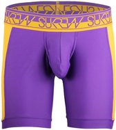 Sukrew - BLOC Sprint Boxer Paars/Mustard - Maat S - Abundance Collectie - Heren Boxer - Mannen ondergoed