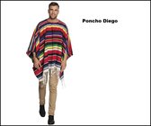 Mexicaanse poncho Diego luxe multi colour - Mexico | Landen | verkleedkleding | fiesta