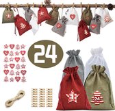 Calendrier de l'Avent | Jute | Sachets | A compléter soi-même | Fais le toi même | DIY | Avènement | Noël | Noël | Jours fériés| Joyeuses fêtes | 2021 | 24 compartiments | De noël | Calendrier de l'Avent | Réutilisable |