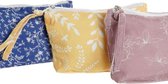 Toilettas DKD Home Decor Geel Roze Katoen Marineblauw Boho (3 pcs) (17 x 6 x 13 cm)