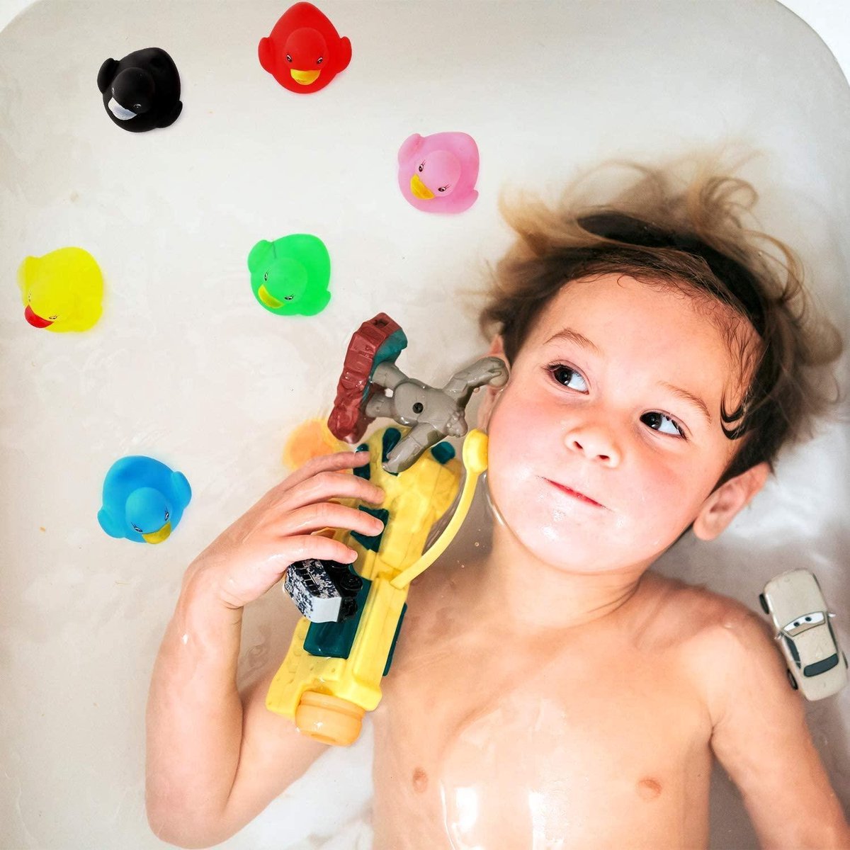 LUTER 48-delige Rubberen Badeendjes, Drijven en Piepen Mini Kleine Kleurrijke Eenden Badspeelgoed voor Douche / Verjaardag / Feestartikelen