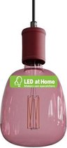 LEDatHOME - Hanglamp met textielkabel en lederen details - Made in Italy - Lamp inbegrepen