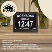 Hoam Digitale Klok - Kalender met Datum, Tijd en Alarm - Ochtend, Middag en Avond Aanduiding - Zwart Dementie