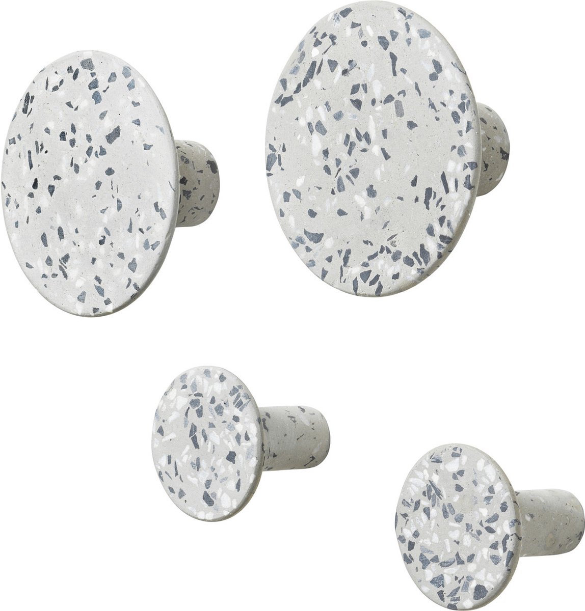 Blomus Ponto kapstokhaken set van 4 terrazzo grijs