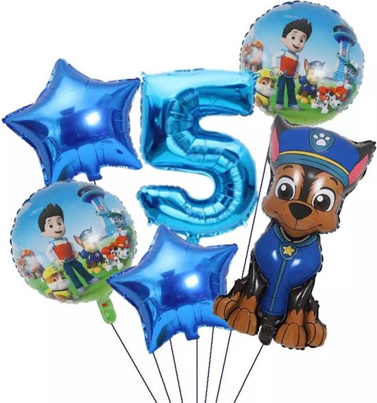 eenvoudig vluchtelingen Uitgaven Pow Patrol Folie Ballonnen set van 6 ballonnen - Aluminium Folie Ballon 5  jaar | bol.com