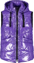 SAMOON Dames Bodywarmer met capuchon en glanseffect Royal Lilac-50