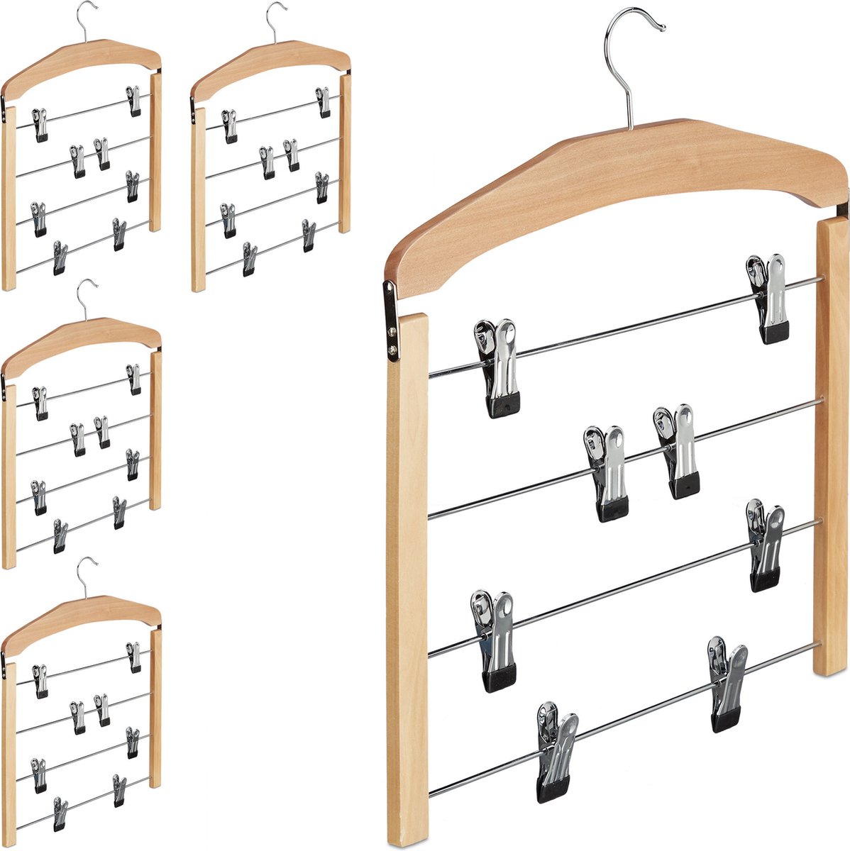 5x rokhanger meervoud - broekhanger - kledinghanger - antislip - klerenhanger