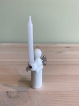 Räder Design - Beschermengel met kaarsje, wit/zilver