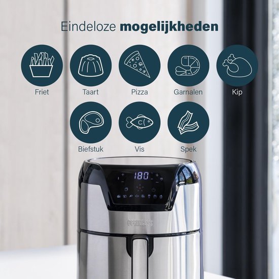 Princess 182026 Digitale Aerofryer XXL - Heteluchtfriteuse - Inhoud 4.5 liter