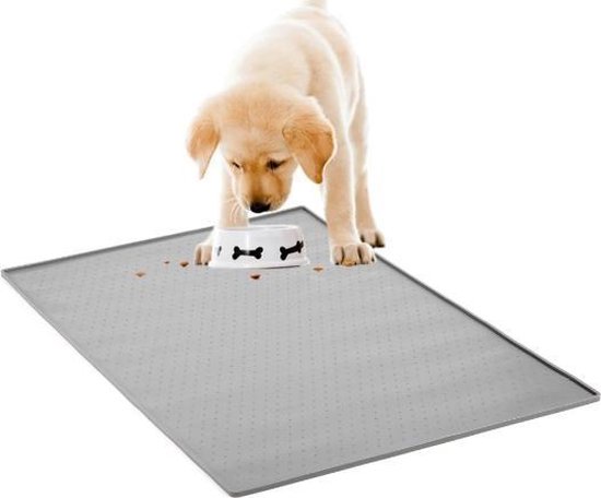 Winkrs |   Siliconen Placemat XL voor Voerbak van Hond of Kat - Waterdichte grote Placemat voor Voer Huisdieren - Wasbaar - 40x60cm