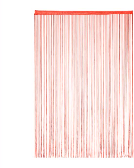 deurgordijn - 145 x 245 cm - in te korten - wasbaar - draadgordijn - rood