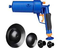 gootsteenontstopper luchtdruk - voor verstopte afvoer - met 4 opzetstukken