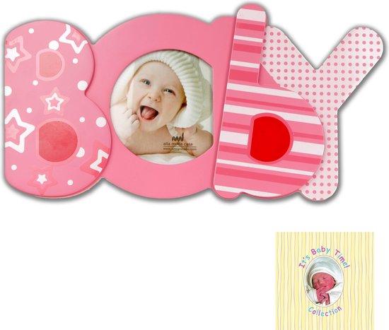 Fotolijst Baby roze - fotolijst voor meisje - kraamkado - kinderkamer