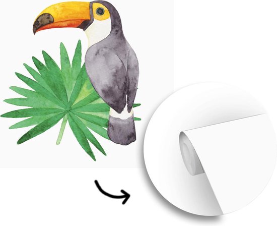 Papier peint photo peint vinyle - Illustration aquarelle d'un toucan largeur 300 cm x hauteur 300 cm - Tirage photo sur papier peint (disponible en 7 tailles)