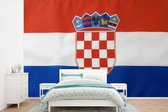 Behang - Fotobehang Foto van de Kroatische vlag - Breedte 330 cm x hoogte 220 cm
