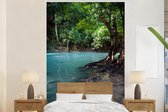 Behang - Fotobehang Een meer in het Thaise Nationaal park Erawan - Breedte 195 cm x hoogte 300 cm