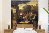 Behang - Fotobehang De kwakzalver - Jan Steen - Breedte 225 cm x hoogte 280 cm