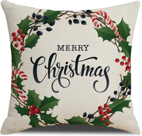 SUNMOOL Kerst Kussenhoes - Kussenhoes - Pillow cover - 45 x 45cm - Groen - 1Stuk