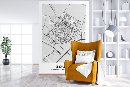 Papier peint - Papiers Papier peint photo Plan de ville - Joure - Grijs - Wit - Largeur 195 cm x hauteur 300 cm
