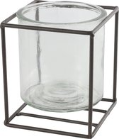 Non-branded Bloempothouder Katia 14 X 12 Cm Staal/glas Bruin