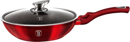 BE Living Braadpan Met Deksel - 28 Cm - PFAS-vrije Kookpan Inductie Geschikt Voor Alle Warmtebronnen Zwart